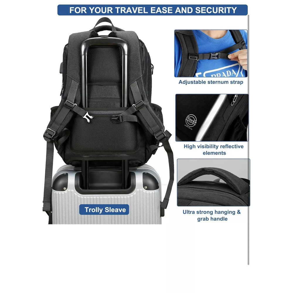 Stover Laptop Dark Grey Backpack - Picture 4 of 7